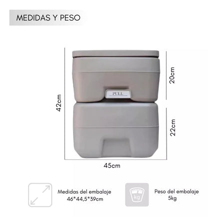 Baño Químico Portátil 20 Litros Camping