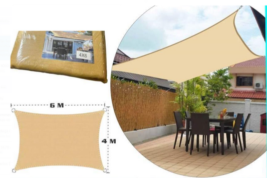 TOLDO VELA 6M X 4M LONA RECTANGULAR